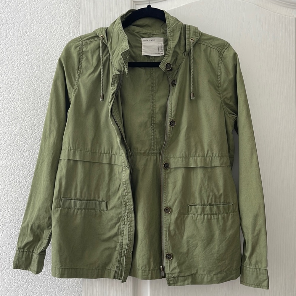 Life in Progress Olive Green Utility Jacket